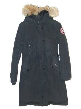 Canada Goose Kensington Parka Women's Black XXS Down Coat Real Coyote Fur Hooded